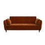 3 Seater Click-Clack Sofa Bed in Burnt Orange Velvet - Bobby