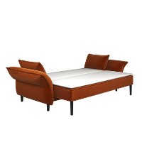3 Seater Click-Clack Sofa Bed in Burnt Orange Velvet - Bobby