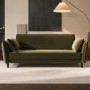 3 Seater Click-Clack Sofa Bed in Olive Green Velvet - Bobby