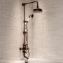 GRADE A1 - Brushed Bronze Traditional Thermostatic Bath Mixer Shower Set with Bath Filler Spout - Slide Rail Kit & Hand Shower - Camden
