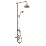 GRADE A1 - Brushed Bronze Traditional Thermostatic Bath Mixer Shower Set with Bath Filler Spout - Slide Rail Kit & Hand Shower - Camden