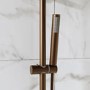 GRADE A1 - Brushed Bronze Thermostatic Bar Mixer Shower Set with Slide Rail Kit & Pencil Hand Shower - Arissa