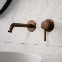 GRADE A1 - Brushed Bronze Wall Mounted Basin Mixer Tap - Arissa
