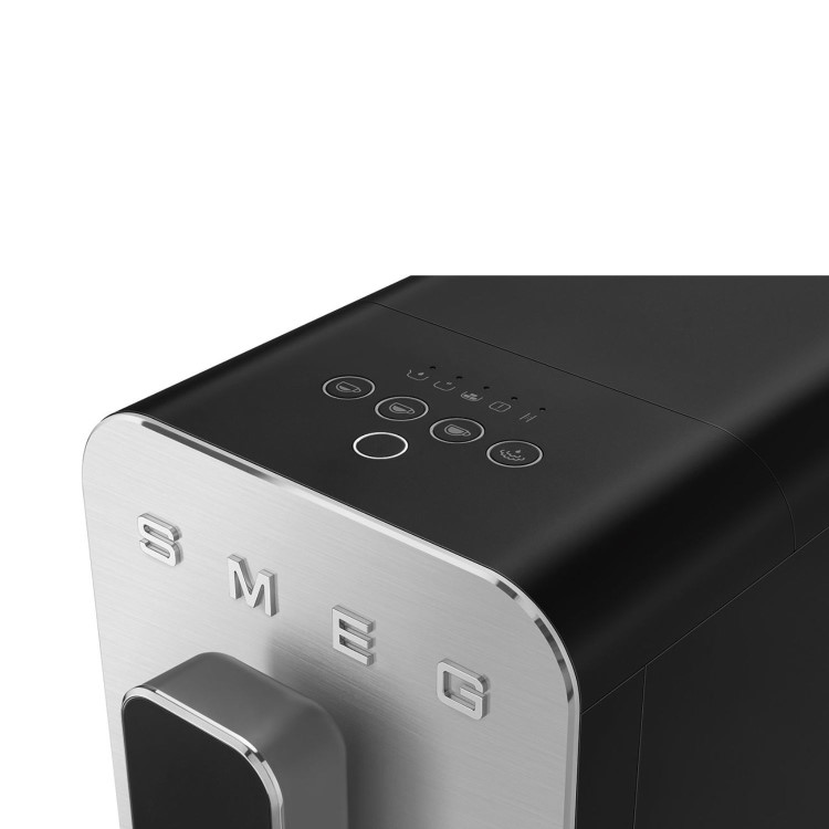 Smeg 50's Style Fully Automatic Bean to Cup Freestanding Coffee Machine with Frothing Wand - Black