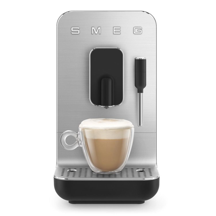 Smeg 50's Style Fully Automatic Bean to Cup Freestanding Coffee Machine with Frothing Wand - Black