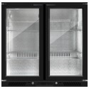 A1/BCPR2H Refurbished Hinged Double Door Undercounter Bottle Cooler - Back Bar Cabinet - Black - 1 Year Full Parts and Labour warranty