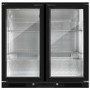 Refurbished Hinged Double Door Undercounter Bottle Cooler Back Bar Cabinet Black