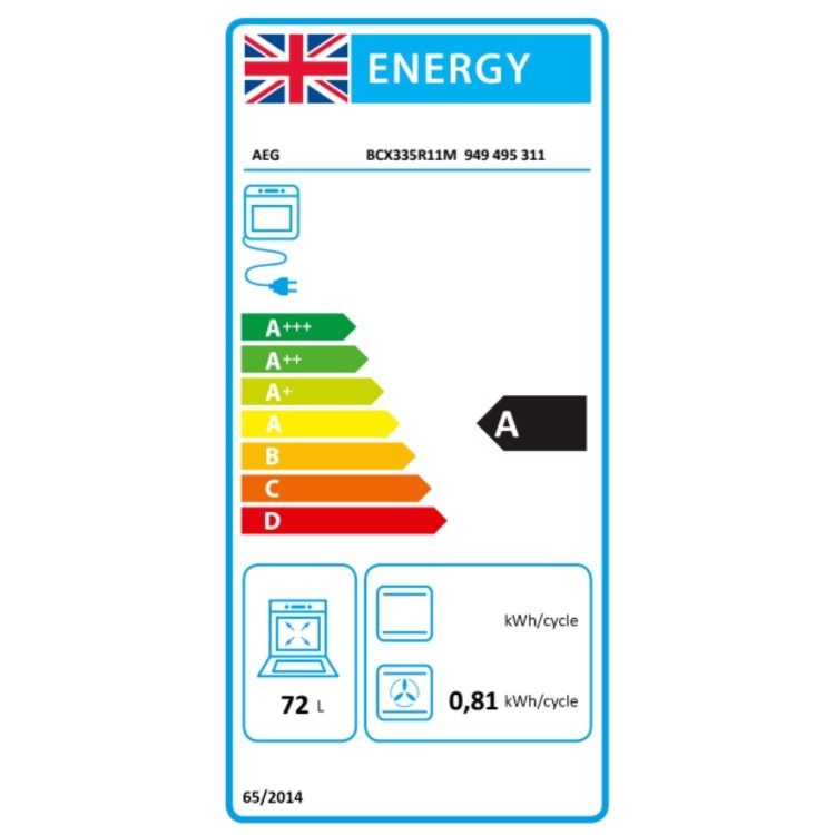 AEG 3000 Series BCX335R11M Electric Single Oven with Right Hand Opening