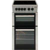 Beko BDC5422AS 50cm Double Cavity Electric Cooker With Ceramic Hob Silver