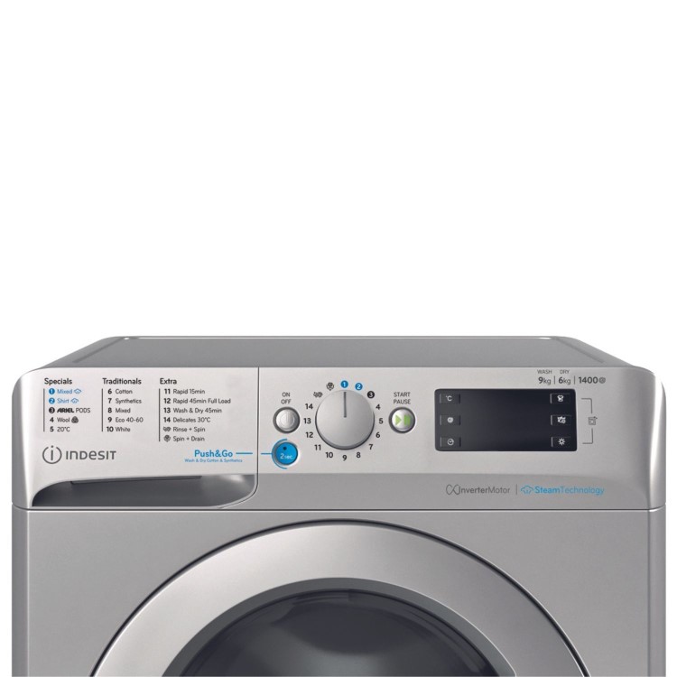 Indesit 9kg Wash 6kg Dry 1400rpm Washer Dryer - Silver