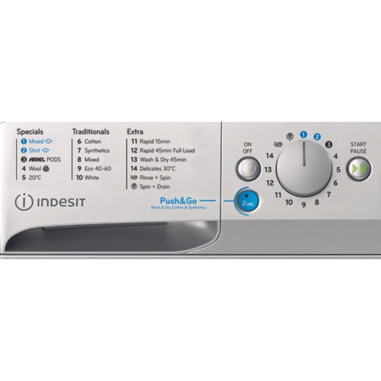 Indesit 9kg Wash 6kg Dry 1400rpm Washer Dryer - Silver