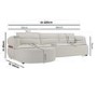 Cream Chenille 4 Seater Left Hand L-Shape Curved Chaise Corner Sofa - Bodhi