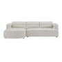 Cream Chenille 4 Seater Left Hand L-Shape Curved Chaise Corner Sofa - Bodhi