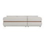 Cream Chenille 4 Seater Left Hand L-Shape Curved Chaise Corner Sofa - Bodhi