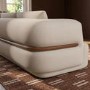 Cream Chenille 4 Seater Right Hand L-Shape Curved Chaise Corner Sofa - Bodhi