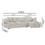 Cream Chenille 4 Seater Right Hand L-Shape Curved Chaise Corner Sofa - Bodhi