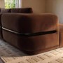 Dark Rust Velvet 4 Seater Right Hand L-Shape Curved Chaise Corner Sofa - Bodhi
