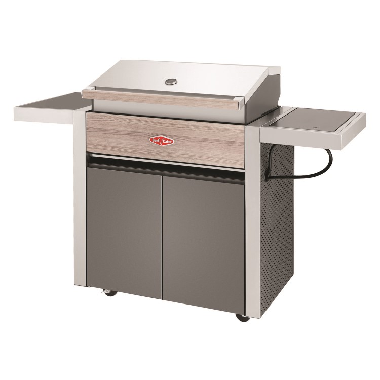 BeefEater 1500 Series - 4 Burner Gas BBQ Grill & Side Burner Trolley - Silver