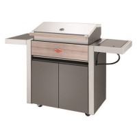 BeefEater 1500 Series - 4 Burner Gas BBQ Grill & Side Burner Trolley - Silver