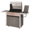 BeefEater 1500 Series - 4 Burner Gas BBQ Grill &amp; Side Burner Trolley - Silver