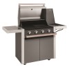 BeefEater 1500 Series - 4 Burner Gas BBQ Grill &amp; Side Burner Trolley - Silver