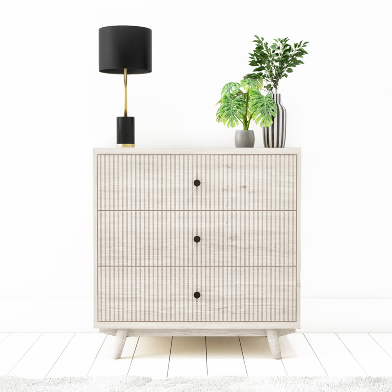 Beau Solid Wood 3 Drawer Chest Of Drawers Scandi Style Buy It