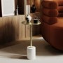 Small Gold and Marble Round Side Table - Beck