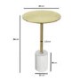 Small Gold and Marble Round Side Table - Beck