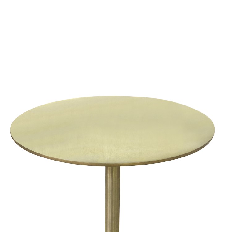 Small Gold and Marble Round Side Table - Beck