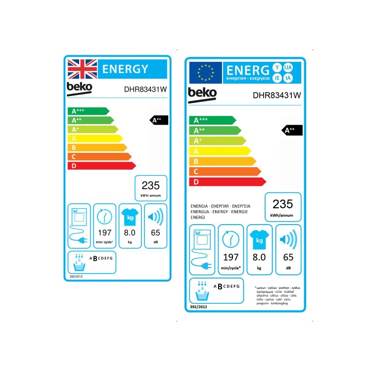 Beko 8kg Freestanding Heat Pump Tumble Dryer - White