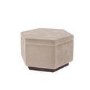 Large 80cm Beige Velvet Pouffe Stool with Storage - Bella