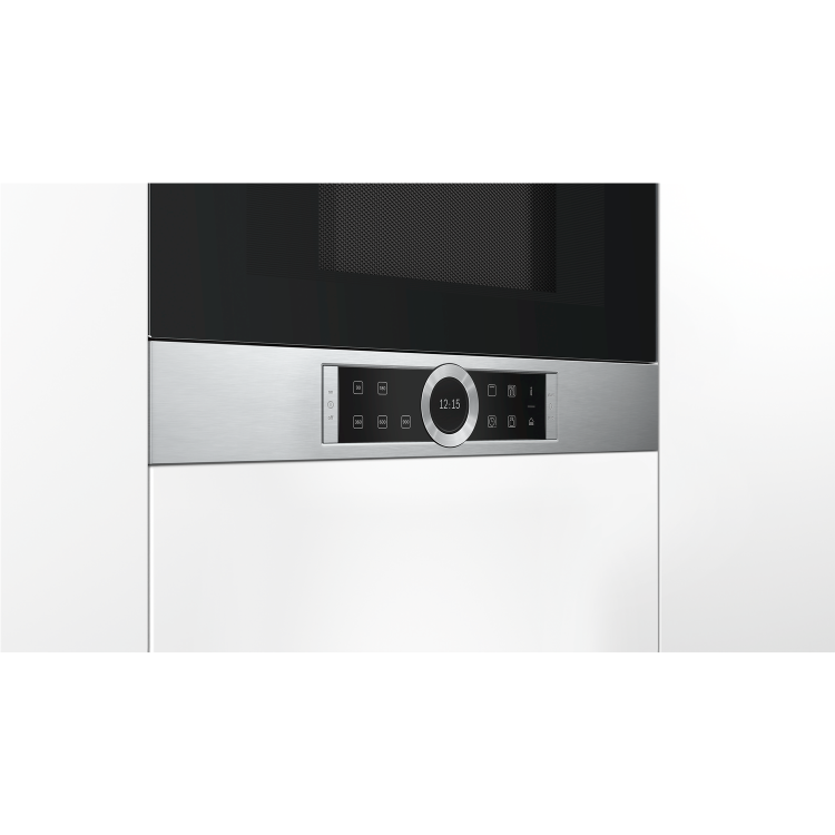 Refurbished Bosch BEL634GS1B Serie 8 21L 900W Built-in Microwave with Grill Stainless Steel