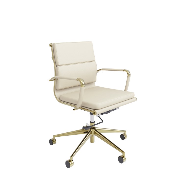 Beige Faux Leather Office Chair - Benson