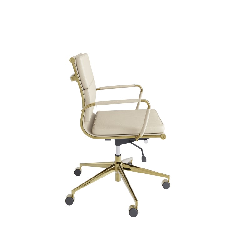 Beige Faux Leather Office Chair - Benson