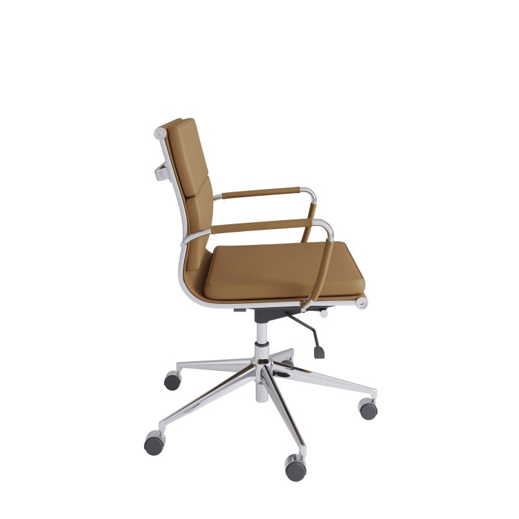 Tan Faux Leather Office Chair - Benson