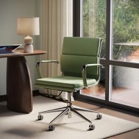 Green Faux Leather Office Chair - Benson