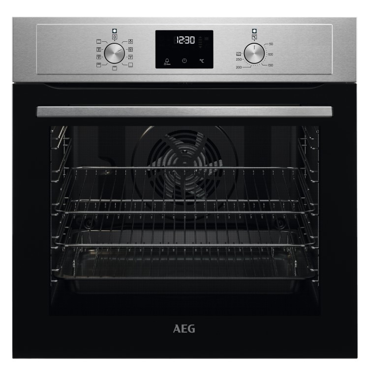 Refurbished AEG 3000 Series BEX335011M 60cm Single Built In Electric Oven Stainless Steel