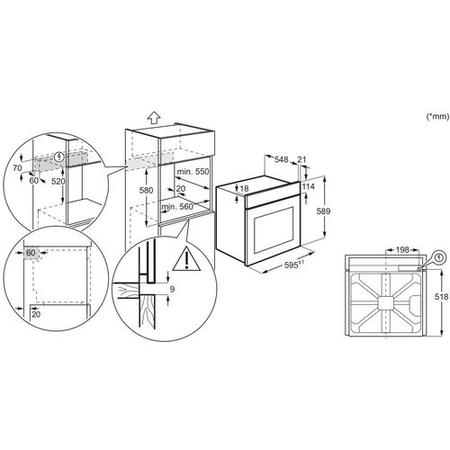 Refurbished AEG 3000 Series BEX335011M 60cm Single Built In Electric Oven Stainless Steel