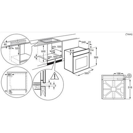 Refurbished AEG 3000 Series BEX335011M 60cm Single Built In Electric Oven Stainless Steel