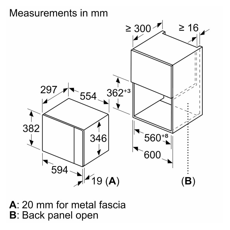 Siemens iQ500 Built-In 800W Microwave - Black