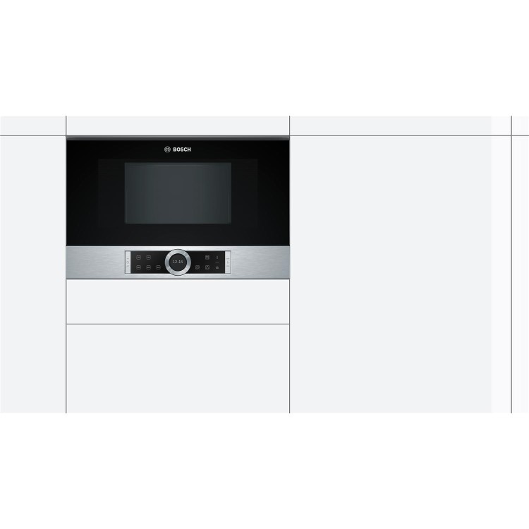 Bosch Series 8 21L 900W Built-in Microwave - Stainless Steel