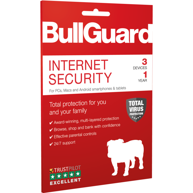 BullGuard - Anti-virus & Internet Security - 3 Devices - 12 Month Subscription