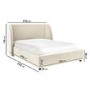 Off-White Velvet King Size Ottoman Bed - Bergamo