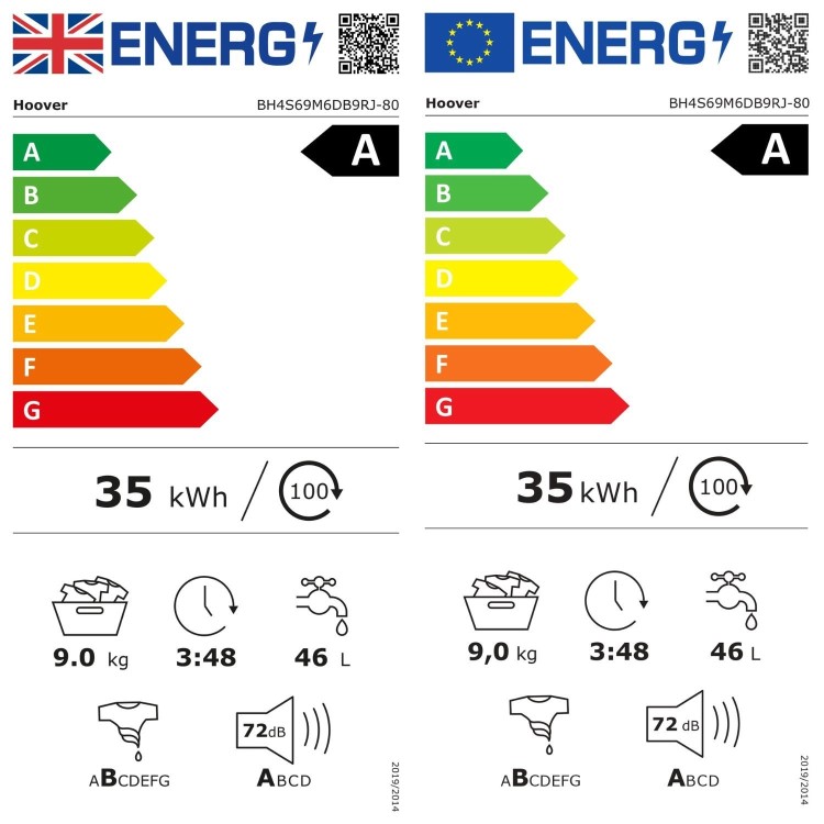 Hoover H-Wash 400 Pro 9kg 1600rpm Integrated Washing Machine - Graphite