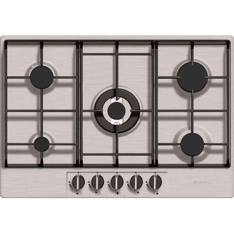 Baumatic BHG720SS Five Burner 70cm Wide Gas Hob - Stainless Steel
