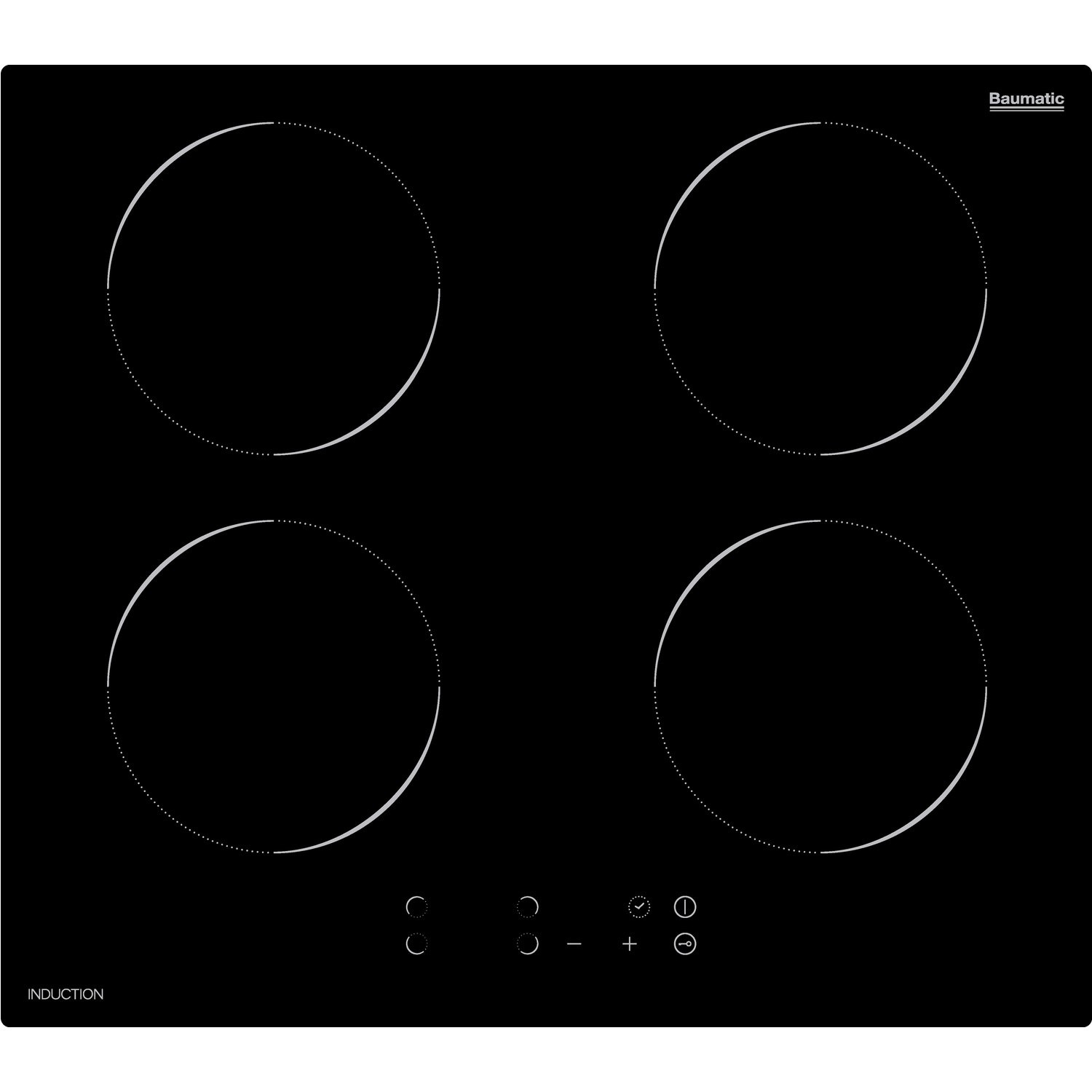 Baumatic Bhii6013 Touch Control Four Zone Induction Hob Black