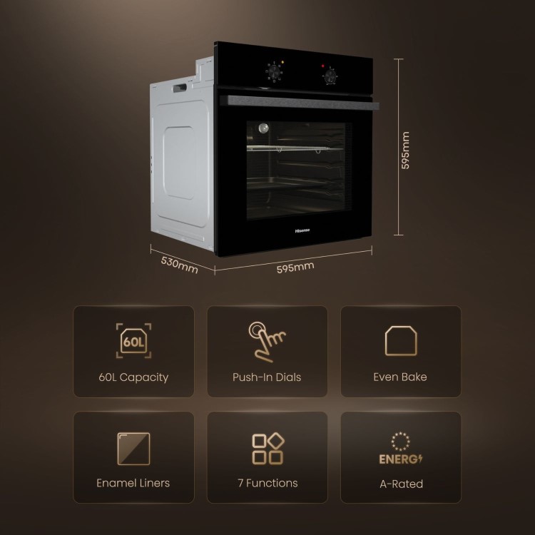 Hisense BI62020ABGUK Electric Single Oven - Black
