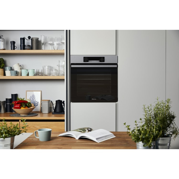 Refurbished Hisense BI62211CX 60cm Single Built In Electric Oven with Catalytic Cleaning Stainless Steel