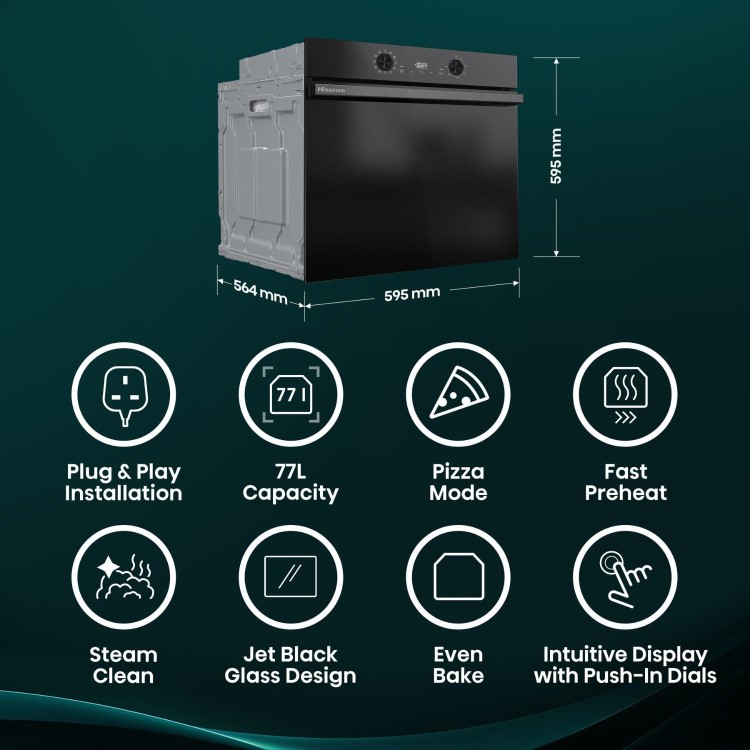 Hisense Hi2 Electric Single Oven - Black