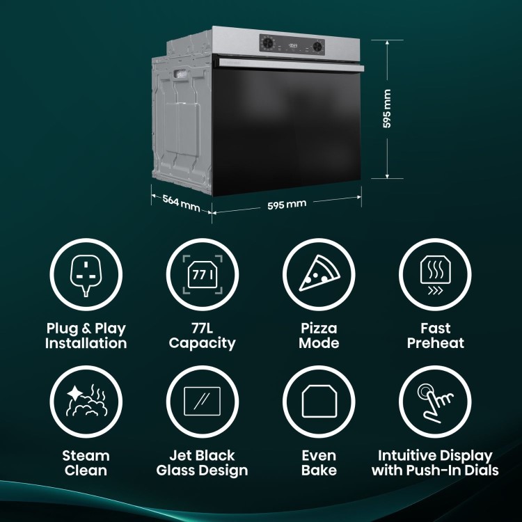 Hisense Hi2 Electric Single Oven - Stainless Steel